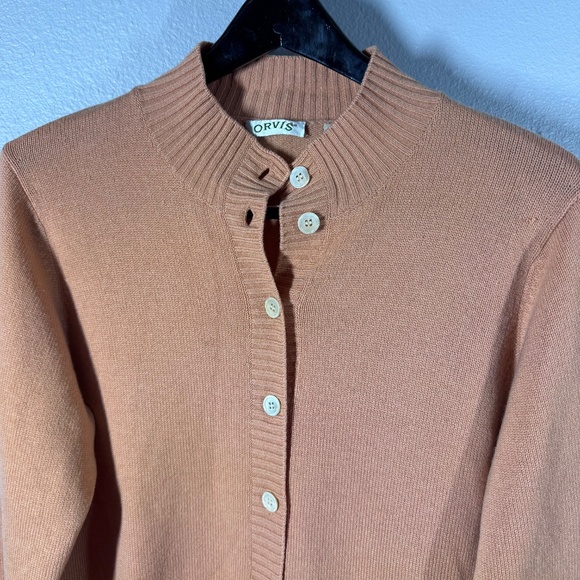 EUC Luxuriously Soft Orvis 100% Cashmere Button-Up Cardigan w/Front Pockets - Picture 2 of 8